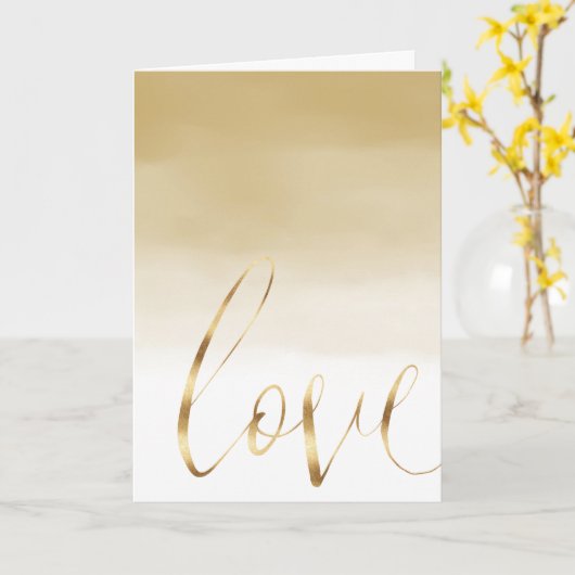 Gouden Ombre Liefde Kaart (Gele Bloem)