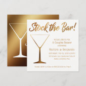 Gouden Ombre & Witte Koppels Voorraad de Bar Douch Kaart (Voorkant / Achterkant)