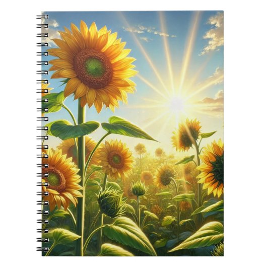 Gouden Omhelzing Zonnebloem Notitieboek (Voorkant)