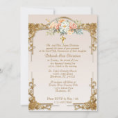 Gouden omlijst Kruis Bloemen Heilige Communie Uitn Kaart (Voorkant)