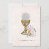 Gouden omlijst Kruis Bloemen Heilige Communie Uitn Kaart (Achterkant)