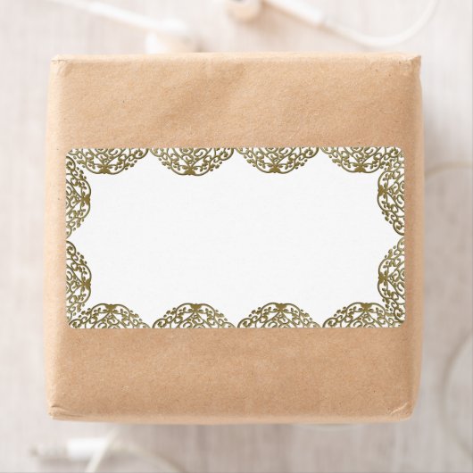 Gouden Onament Swirl Kerstlabels Etiket (Insitu)