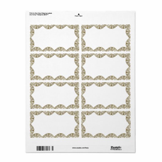 Gouden Onament Swirl Kerstlabels Etiket (Full Sheet)