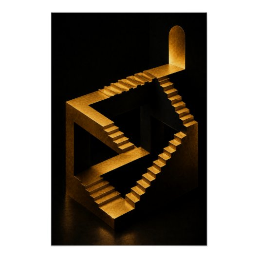Gouden Oneindige Trap Poster (Voorkant)