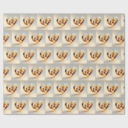 Gouden Oneindigheid en Hart Symbool Cadeaupapier (Vlak)