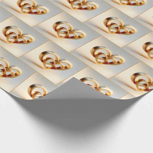 Gouden Oneindigheid en Hart Symbool Cadeaupapier (Hoek)