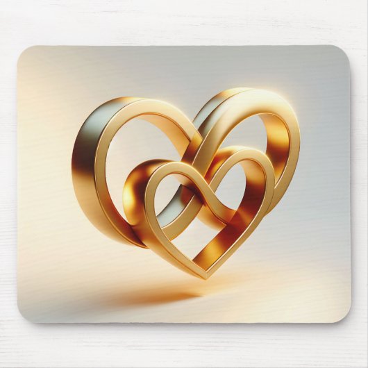 Gouden Oneindigheid en Hart Symbool Muismat (Voorkant)