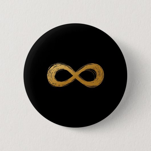 Gouden Oneindigheid Neurodiversiteitssymbool - Aut Ronde Button 5,7 Cm (Voorkant)