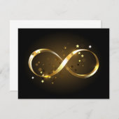 Gouden Oneindigheidssymbool Aankondiging (Voorkant / Achterkant)