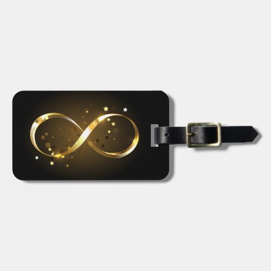 Gouden Oneindigheidssymbool Bagagelabel (Voorkant horizontaal)