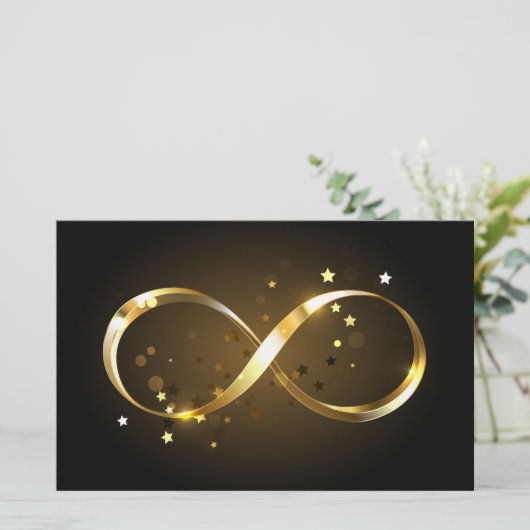 Gouden Oneindigheidssymbool Briefpapier (Staand voorkant)