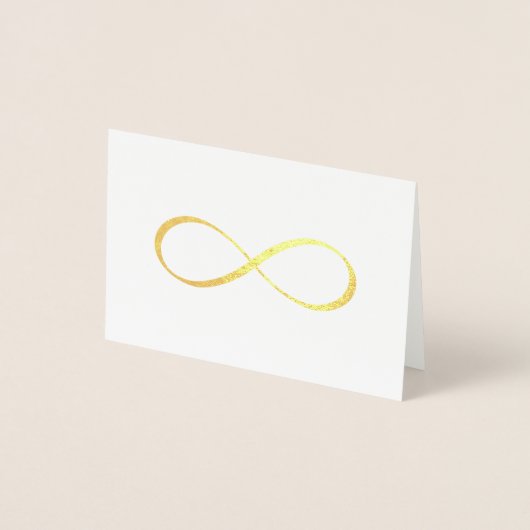 Gouden Oneindigheidssymbool Calligrafie Dank Je Folie Kaarten (Voorkant)