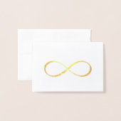 Gouden Oneindigheidssymbool Calligrafie Dank Je Folie Kaarten (Voorkant met envelop)