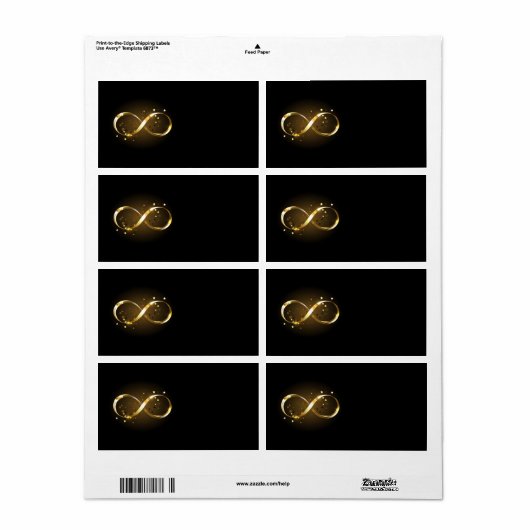 Gouden Oneindigheidssymbool Etiket (Full Sheet)
