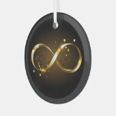 Gouden Oneindigheidssymbool Glas Ornament (Voorkant links)
