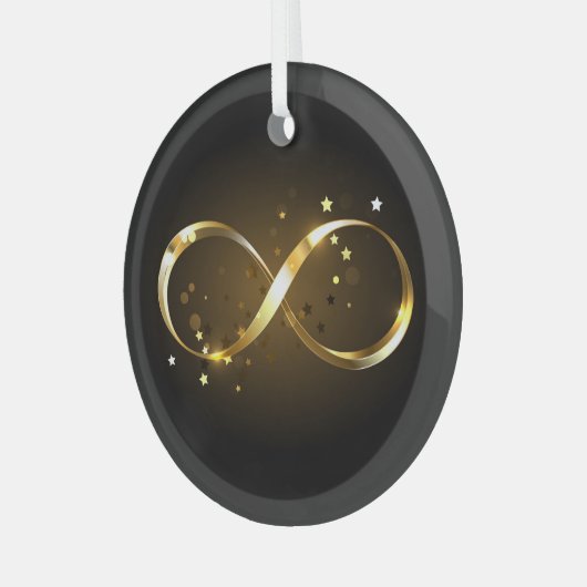 Gouden Oneindigheidssymbool Glas Ornament (Voorkant links)