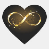 Gouden Oneindigheidssymbool Hart Sticker (Voorkant)