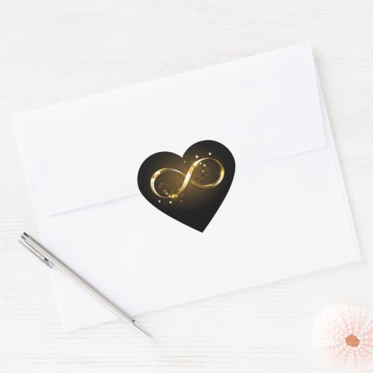 Gouden Oneindigheidssymbool Hart Sticker (Envelop)