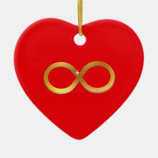 Gouden Oneindigheidssymbool Keramisch Ornament (Voorkant)