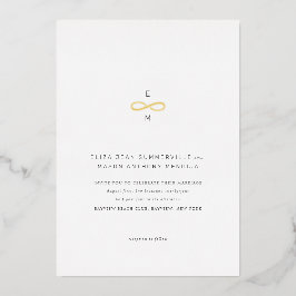 Gouden Oneindigheidssymbool Minimalistisch Chic Folie Uitnodiging