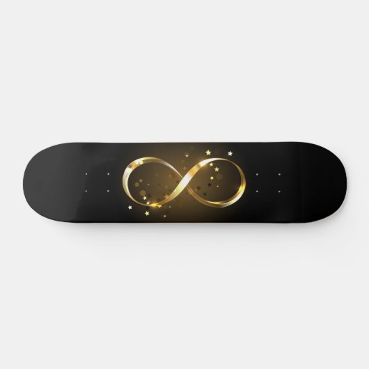 Gouden Oneindigheidssymbool Persoonlijk Skateboard (Horizontaal)