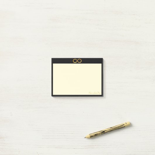Gouden Oneindigheidssymbool Post-it® Notes (Op bureau)