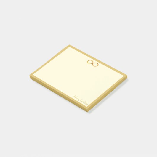 Gouden Oneindigheidssymbool Post-it® Notes (Schuin)