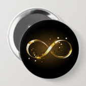 Gouden Oneindigheidssymbool Ronde Button 4,0 Cm (Voorkant /achterkant)
