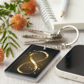 Gouden Oneindigheidssymbool Sleutelhanger (Voorkant Rechts)