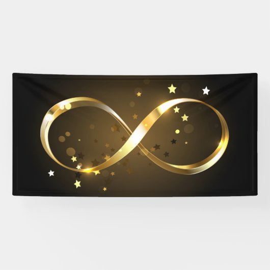 Gouden Oneindigheidssymbool Spandoek (Horizontaal)