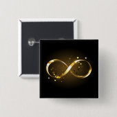 Gouden Oneindigheidssymbool Vierkante Button 5,1 Cm (Voorkant /achterkant)
