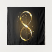 Gouden oneindigheidssymbool wandkleed (Voorkant (horizontaal))