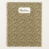 Gouden ongekleurde bloemen planner boek (Voorkant)