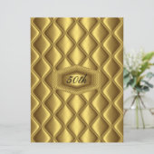 Gouden ontwerp 50ste verjaardag jubileumfeest kaart (Staand voorkant)