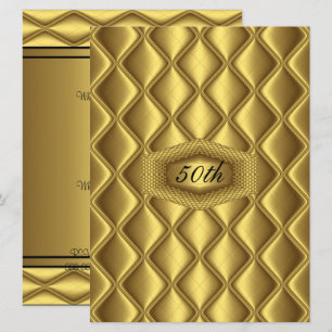 Gouden ontwerp 50ste verjaardag jubileumfeest kaart