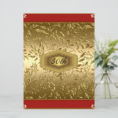 Gouden ontwerp 50ste verjaardag jubileumfeestje kaart (Staand voorkant)
