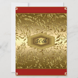 Gouden ontwerp 50ste verjaardag verjaardagsfeest kaart