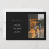 Gouden Onyx Zwart Moderne Foto TROUWEN Save The Date (Achterkant)