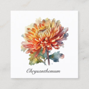 Gouden Oogst Chrysanthemum, op maat Vierkante Visitekaartje