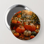 Gouden Oogst Dankdag  Ronde Button 4,0 Cm (Voorkant /achterkant)