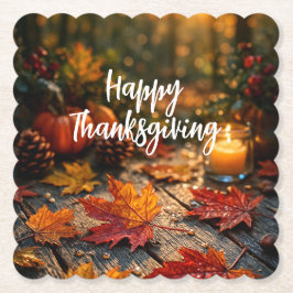 Gouden Oogst Gloed – Thanksgiving Groet Kartonnen Onderzetters
