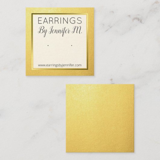 Gouden Oorbel Display Kaart Houder Handgemaakte Si Vierkante Visitekaartje (Voorkant / Achterkant)