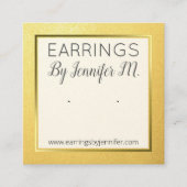 Gouden Oorbel Display Kaart Houder Handgemaakte Si Vierkante Visitekaartje (Voorkant)
