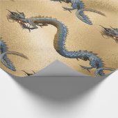 Gouden Oosters Chinees Jaar van de Draak Cadeaupapier (Hoek)