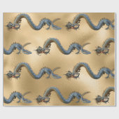 Gouden Oosters Chinees Jaar van de Draak Cadeaupapier (Vlak)