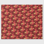 Gouden Oosterse Chinese Draak voor Lunar New Year Cadeaupapier (Vlak)