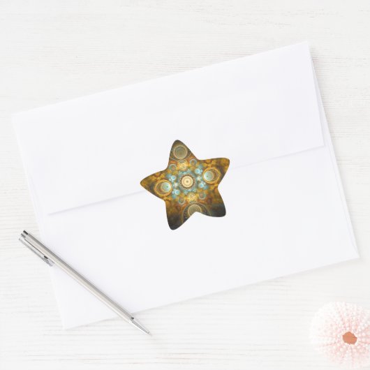 Gouden oosterse ontwerp ster sticker (Envelop)