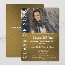 Gouden Op Maat Gemaakte Afstudeer Uitnodiging