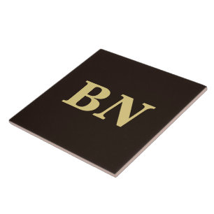 Gouden op maat gemaakte initialen minimalistisch b tegeltje