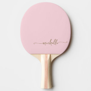 Gouden op maat gemaakte naam handtekening script r tafeltennisbatje